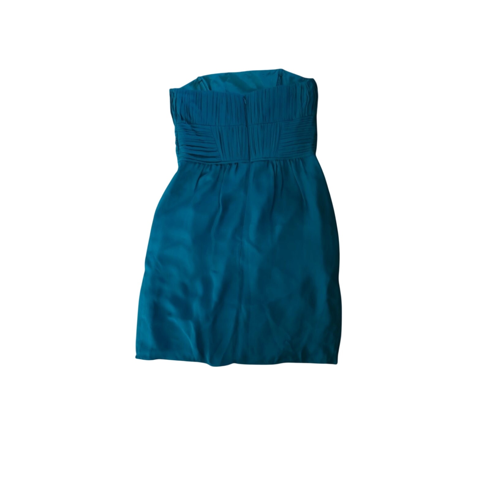 Shoshanna Teal Strapless Pleated Cocktail Mini Dress Size 6 Nwt — image 3 of 8